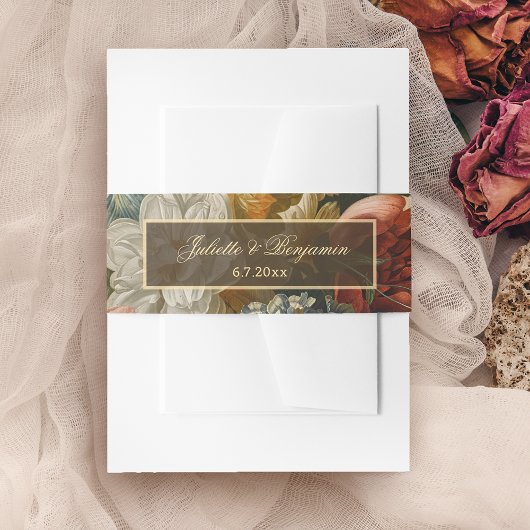 Elegant Fine Art Floral Still Life Wedding 招待状ベリーバンド