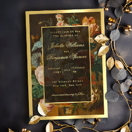 Elegant Fine Art Floral Still Life Wedding 箔招待状