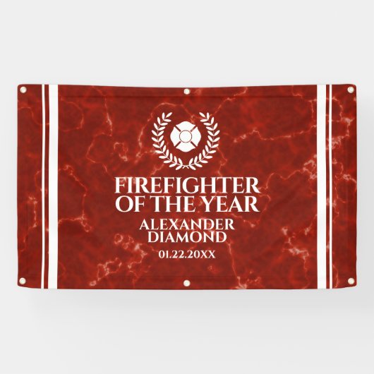 Elegant Firefighter of the Year Red Marble 横断幕 (横)