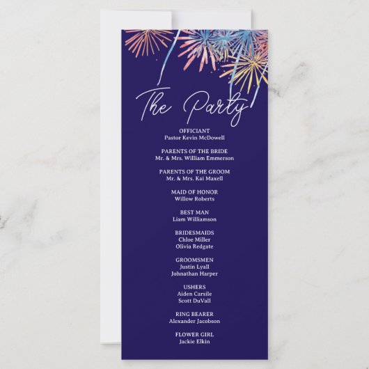  Elegant Fireworks 4th of July Wedding Program (裏面)