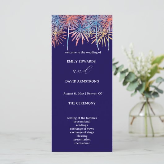  Elegant Fireworks 4th of July Wedding Program (スタンド正面)