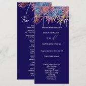  Elegant Fireworks 4th of July Wedding Program (正面/裏面)