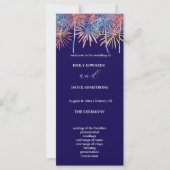  Elegant Fireworks 4th of July Wedding Program (正面)