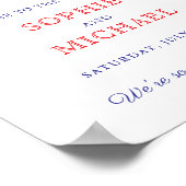 Elegant Fireworks 4th of July Wedding Welcome Sign ポスター (角)