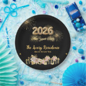 Elegant Fireworks New Year ペーパープレート (パーティー)