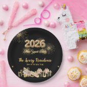 Elegant Fireworks New Year ペーパープレート (パーティー)