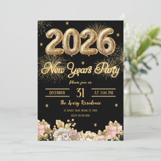 Elegant Fireworks New Year 招待状 (スタンド正面)