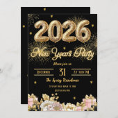 Elegant Fireworks New Year 招待状 (正面/裏面)