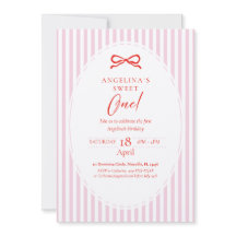 Elegant First Birthday Invitation.