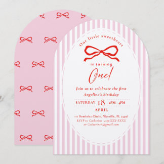 Elegant First Birthday Invitation. 招待状