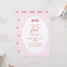 Elegant First Birthday Invitation.