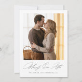 Elegant First Christmas 4 Photo Merrily Ever After シーズンカード (正面)