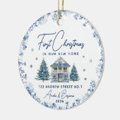 elegant first christmas new home blue ornament セラミックオーナメント (左)
