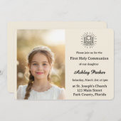 Elegant First Holy Communion Photo Invitation 招待状 (正面/裏面)