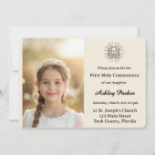 Elegant First Holy Communion Photo Invitation 招待状 (正面)