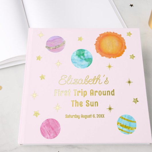 Elegant First Trip Around The Sun Girl's Birthday ゲストブック