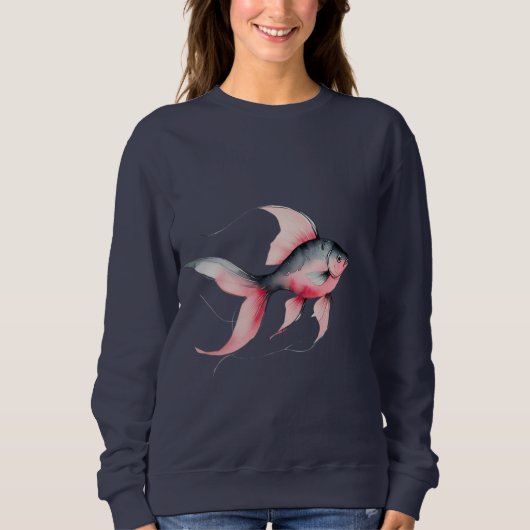 Elegant Fish Design – Women’s Sweatshirt スウェットシャツ (正面)