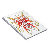 Elegant Flame Tribal Mask Abstract Design ノートブック (右側)