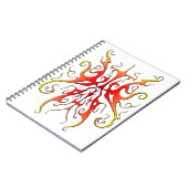 Elegant Flame Tribal Mask Abstract Design ノートブック (左側)
