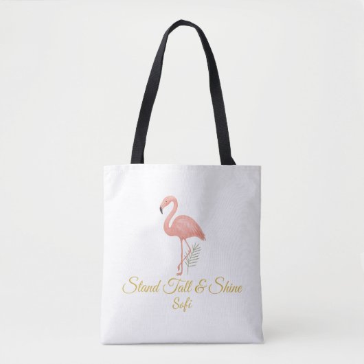 Elegant Flamingo Art with Soft Pastel Quote トートバッグ (正面)