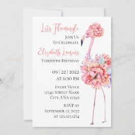 Elegant Flamingo Invitation 案内状