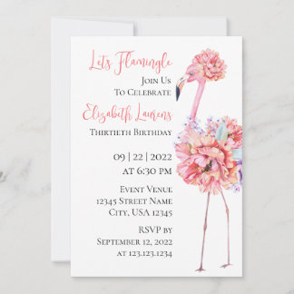 Elegant Flamingo Invitation 案内状
