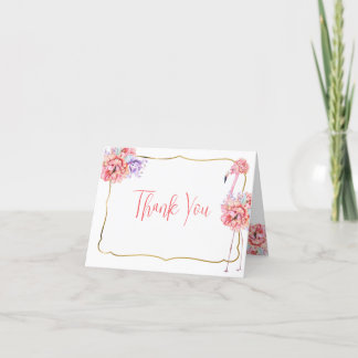 Elegant Flamingo Note Card サンキューカード