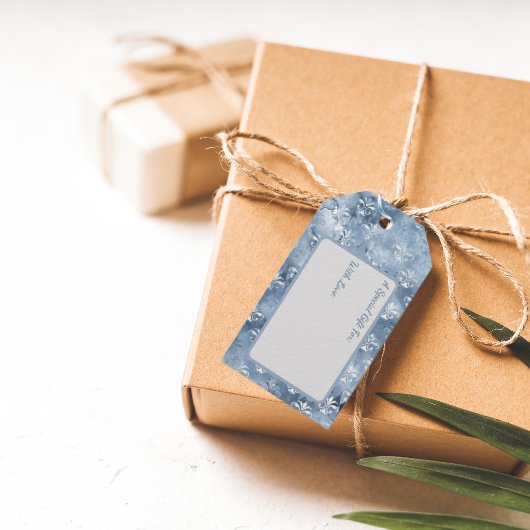 Elegant Fleur-de-Lis - Vintage Blue French  ギフトタグ