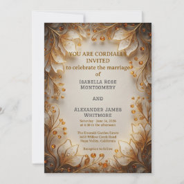 Elegant Flora Design Wedding Invitation 招待状