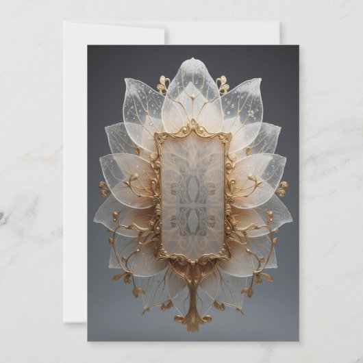 Elegant Flora Design Wedding Invitation -  招待状 (裏面)