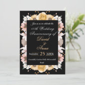 Elegant floral10th Wedding Anniversary Invitation 招待状 (スタンド正面)