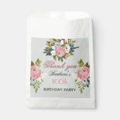 Elegant Floral 100th Birthday フェイバーバッグ (正面)