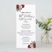 Elegant Floral 15th Wedding Anniversary メニュー (スタンド正面)