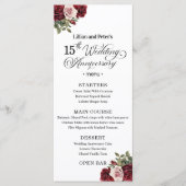 Elegant Floral 15th Wedding Anniversary メニュー (正面)
