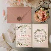 Elegant Floral 30th Birthday Invitation 招待状