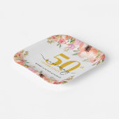 Elegant Floral 50th Wedding Anniversary ペーパープレート (傾斜あり)