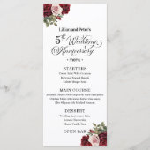 Elegant Floral 5th Wedding Anniversary メニュー (正面)