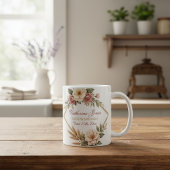 Elegant Floral 60th Birthday Custom Name & Date コーヒーマグカップ