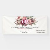 Elegant Floral 60th Happy Birthday Banner 横断幕 (横)