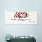 Elegant Floral 60th Happy Birthday Banner 横断幕 (トレードショー)