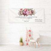 Elegant Floral 60th Happy Birthday Banner 横断幕 (インサイチュ)