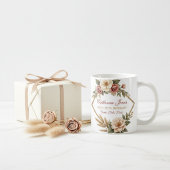 Elegant Floral 65th Birthday Custom Name & Date コーヒーマグカップ