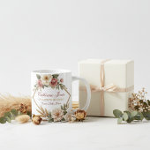 Elegant Floral 70th Birthday Custom Name & Date コーヒーマグカップ