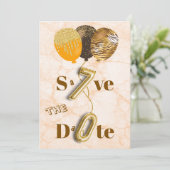 Elegant Floral 70th Birthday & Gold Foil Balloon   セーブザデート (スタンド正面)