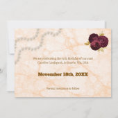 Elegant Floral 70th Birthday & Gold Foil Balloon   セーブザデート (裏面)