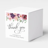Elegant Floral 75th Birthday Party Thank You フェイバーボックス (正面サイド)