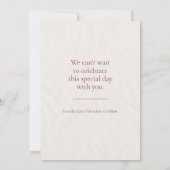 Elegant Floral 80th Birthday Save the Date Card (裏面)