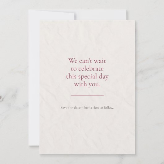 Elegant Floral 80th Birthday Save the Date Card (裏面)