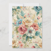 Elegant floral 90th birthday milestone celebration 招待状 (裏面)