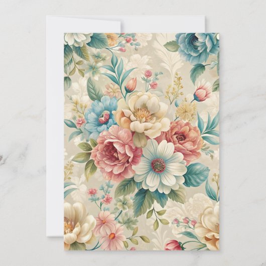 Elegant floral 90th birthday milestone celebration 招待状 (裏面)